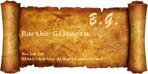 Bartko Gilberta névjegykártya