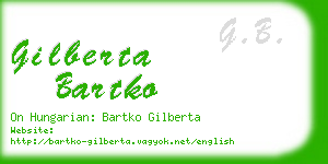 gilberta bartko business card